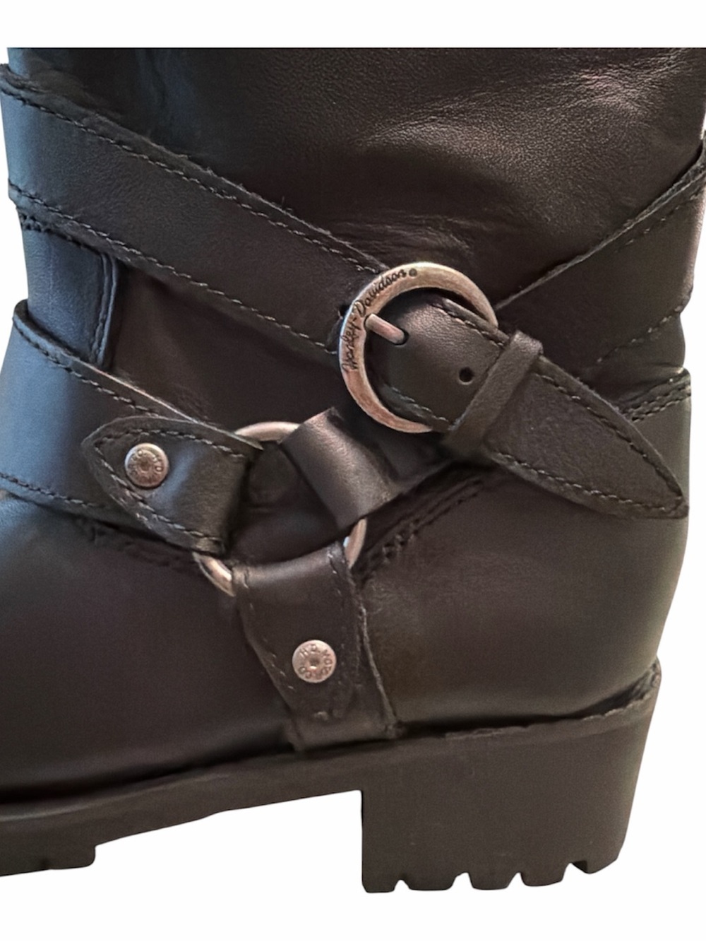 HARLEY DAVIDSON WOMEN'S SIZE 7 M 9.5" MOTORCYCLE BOOTS - ROUND TOE BLACK LEATHER - Picture 2 of 15